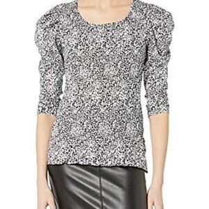 Parker Capella floral smocked blouse shirt Midnight Jasmine black new Medium M